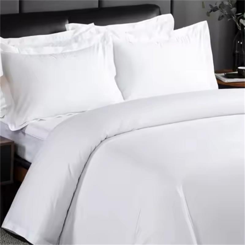 Luxury White 100% Cotton Hotel Linen Sheet Bedding Set