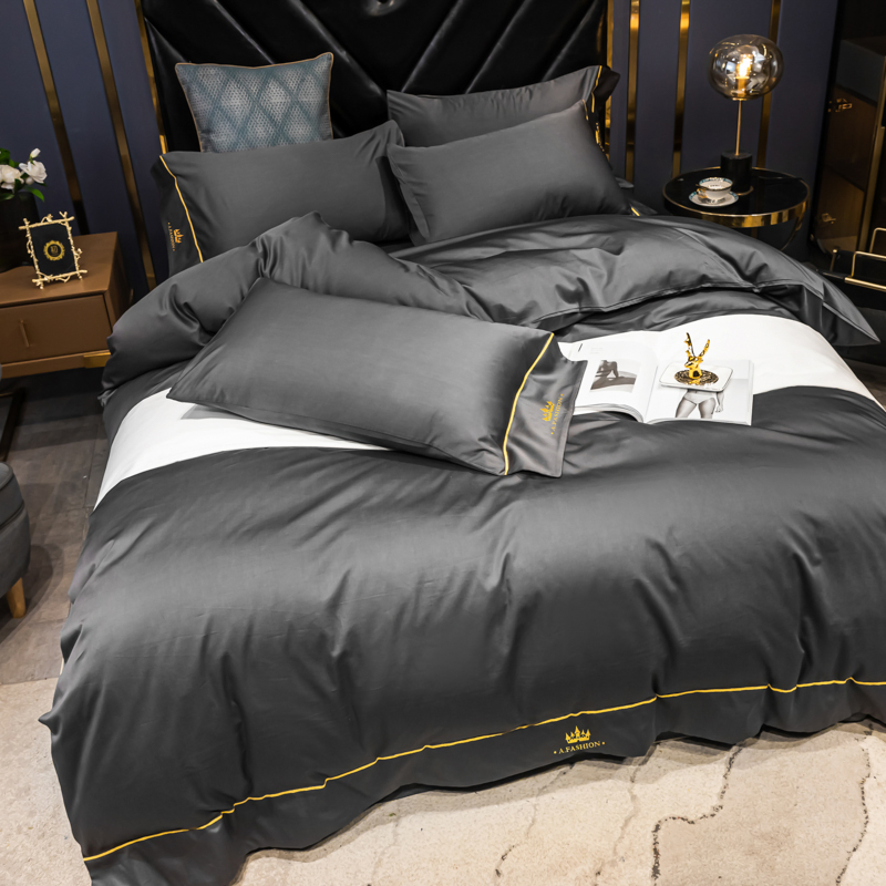 Satin Pillow Case Cotton Bedding Hotel Bedsheet Bed Cover