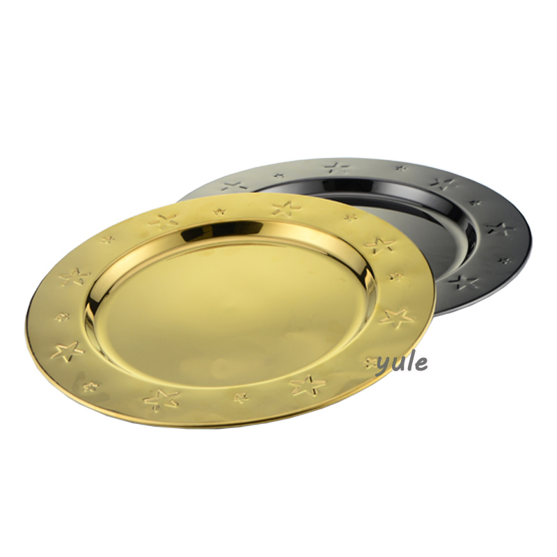 Best Quality Free Sample Stainless Steel 304ss 201ss Gold Wedding Charger Plates