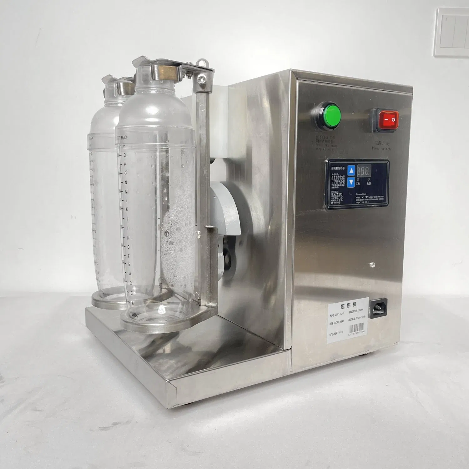 350ml-1000ml*2 Milkshake Maker Machine Commercial Milk Tea Shaker Machine Double Head Milk Shake Mixer Machine (LJY120-2-1L-120W-220V. 50Hz)