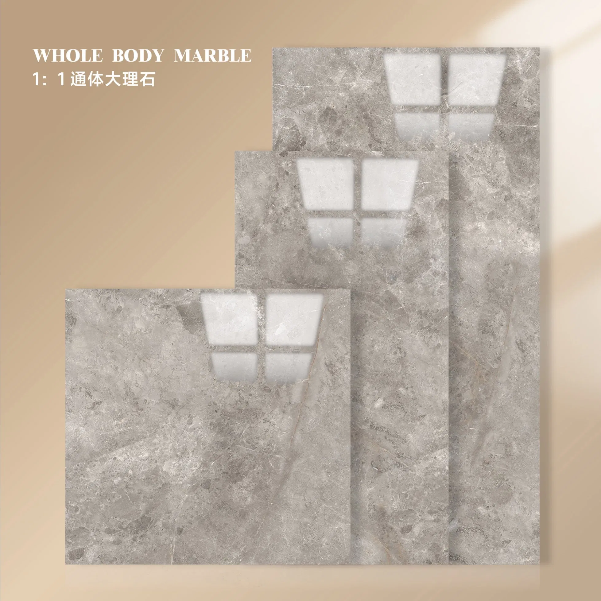 Modern Style 600X1200 Marble Ceramic Floor Porcelain Glazed Glossy Surface Interiors Tile for Living Room and Hotel