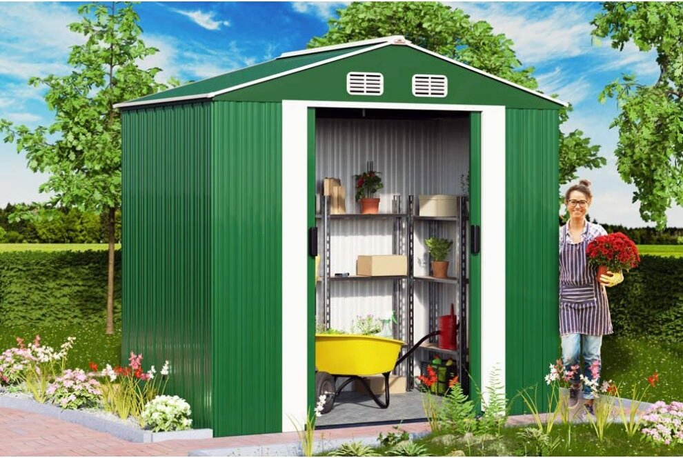 6 FT. W X 4 FT. D Yardmaster Outside Metal Garden Tool Shed
