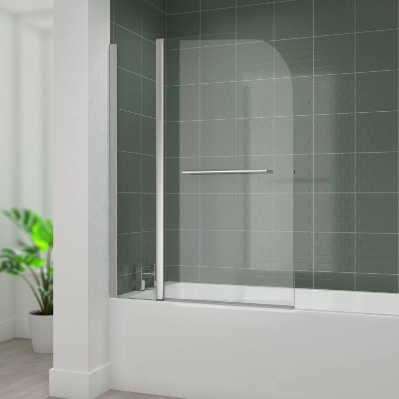 Custom Silver Aviation Aluminum Straight Shower Room Foldable Bathtub Shower Screen Door