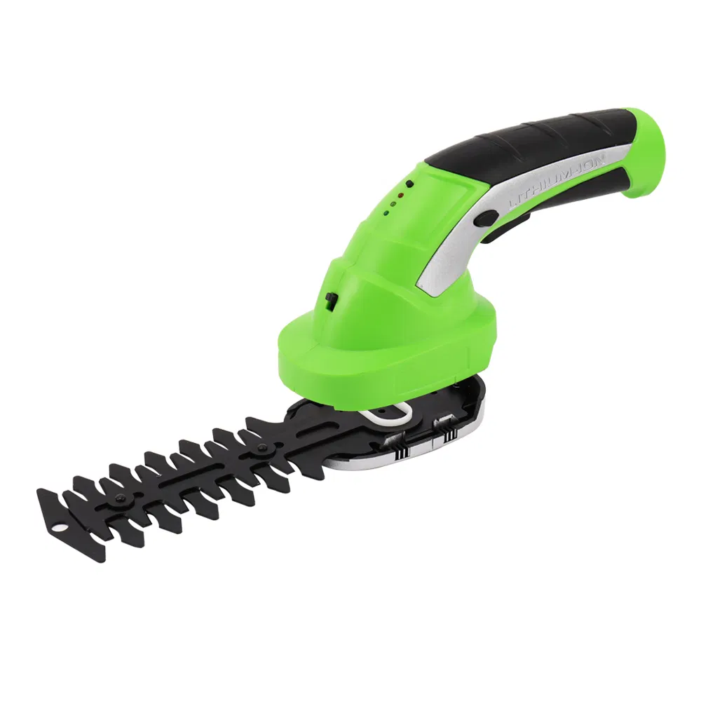 2 in 1 Grass Hedge Trimmer Handheld Grass Shear Shrubber Trimmer 3.6V Electric Grass Cutter with Rechargeable Battery Dual Blade