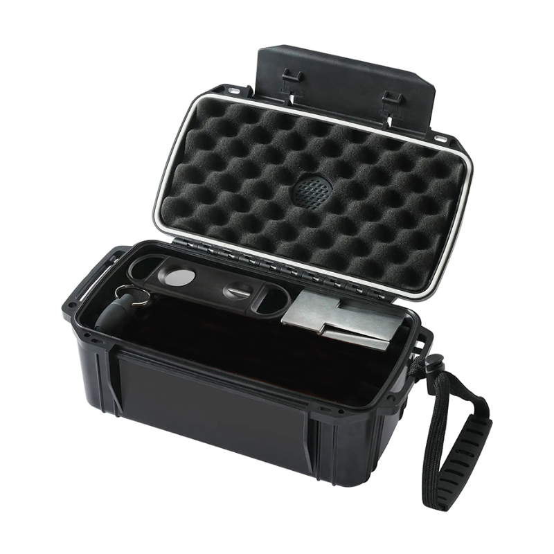 Travel Cigar Humidor Box Case with Cigar Accessories