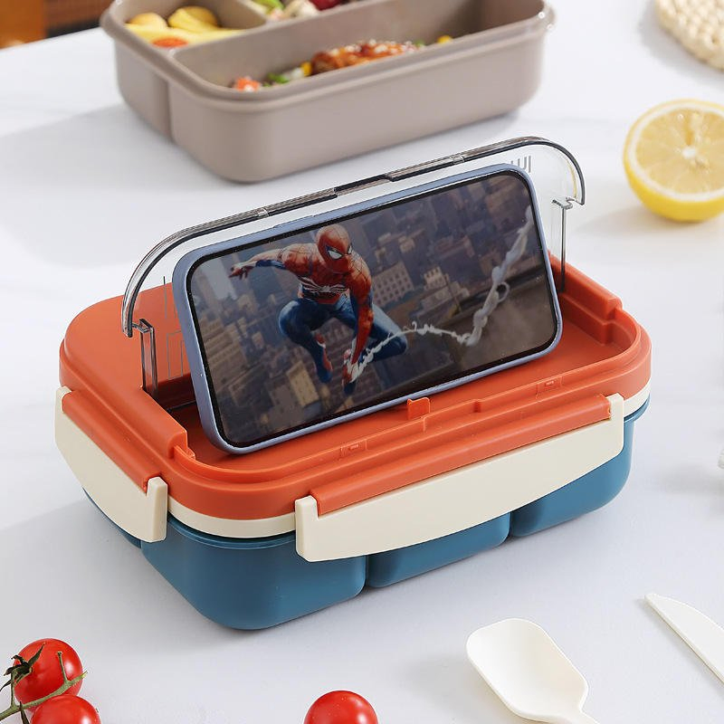 Microwave-Safe 4-Compartment Plastic Lunch Box for Easy Meal Prep
