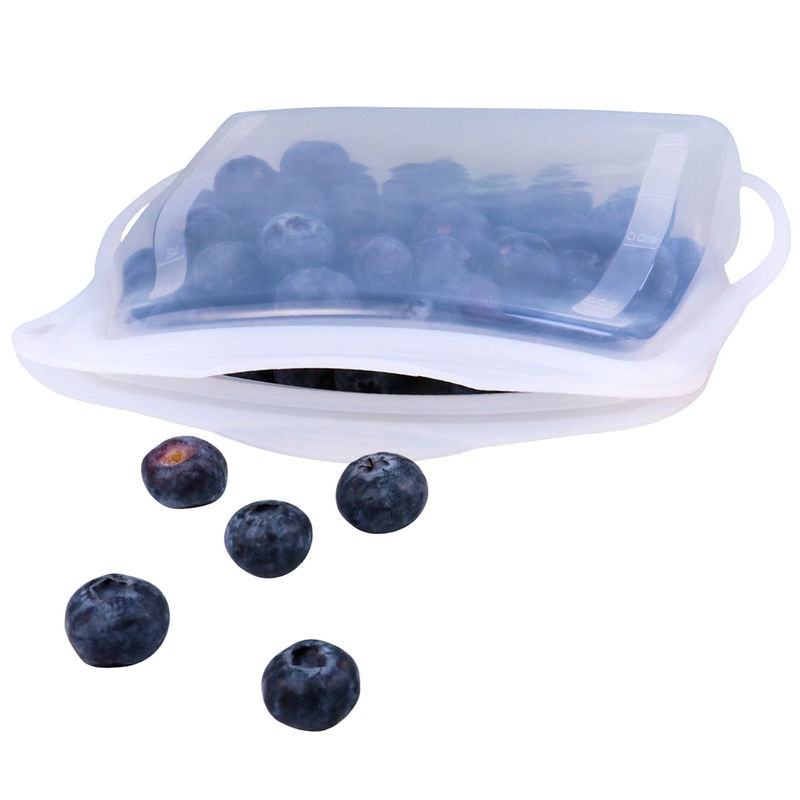 Multi-Purpose Easy-Use 1000ml Reusable Silicone Food Storage Freezer Bag with Zipper Closure