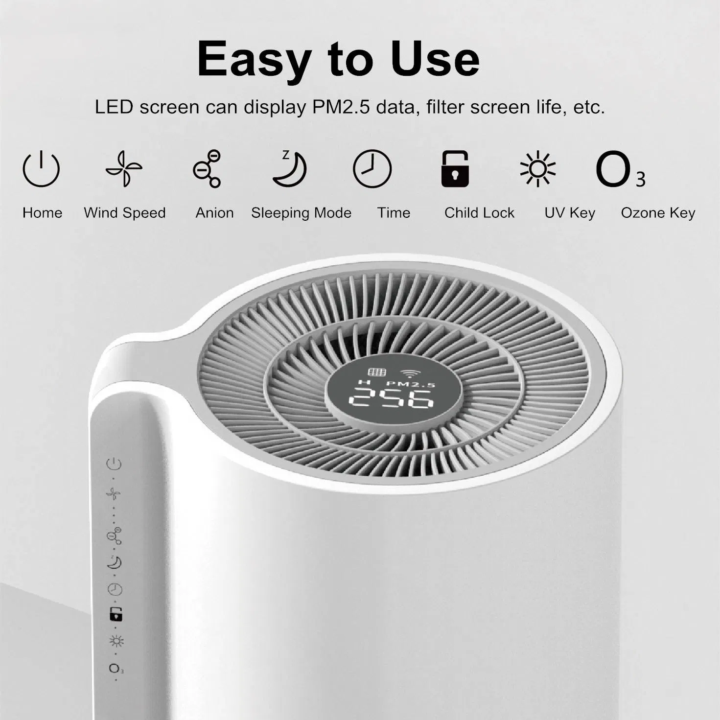 20-35m² Pet Air Purifier with Dual UV Sterilization & 3-Speed Wind