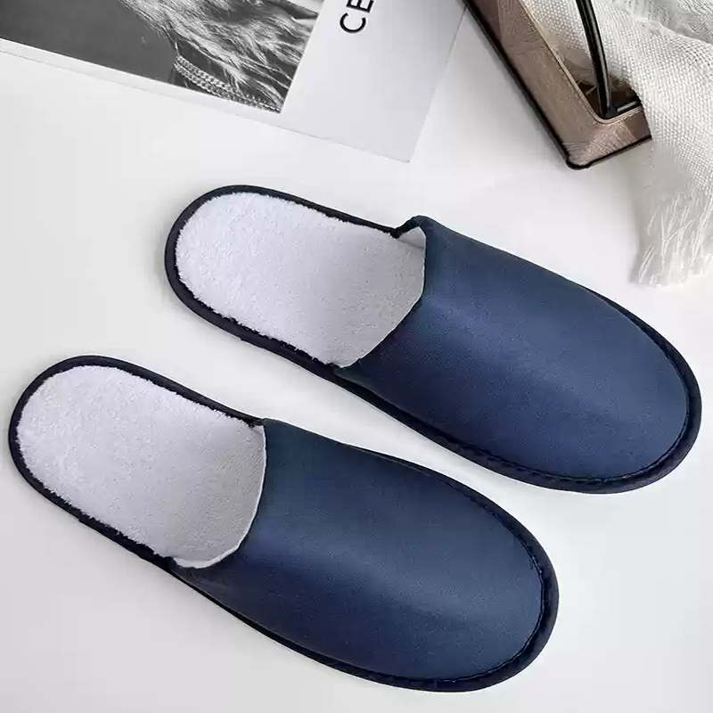 Hot Sales Personalized Nap Fabric Disposable Hotel Slippers with EVA Soles