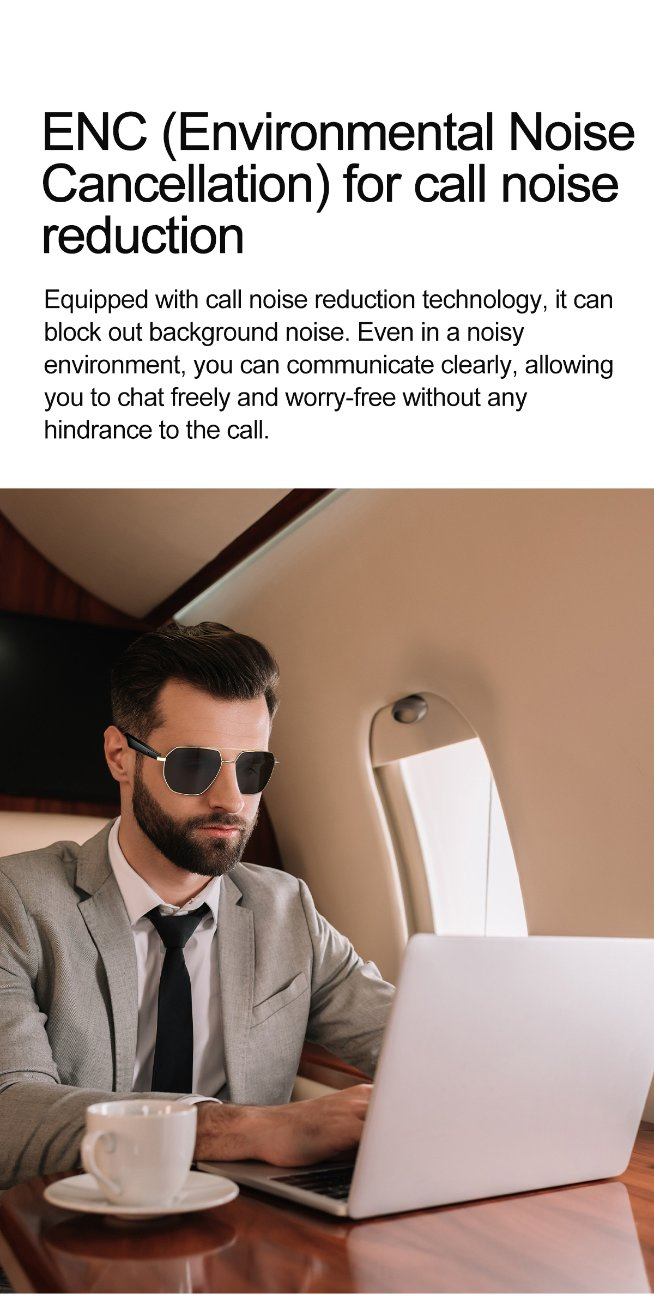 Open-Style Audio, Enjoy Listening Freely Environmental Noise Cancellation Ai Smart Glasses