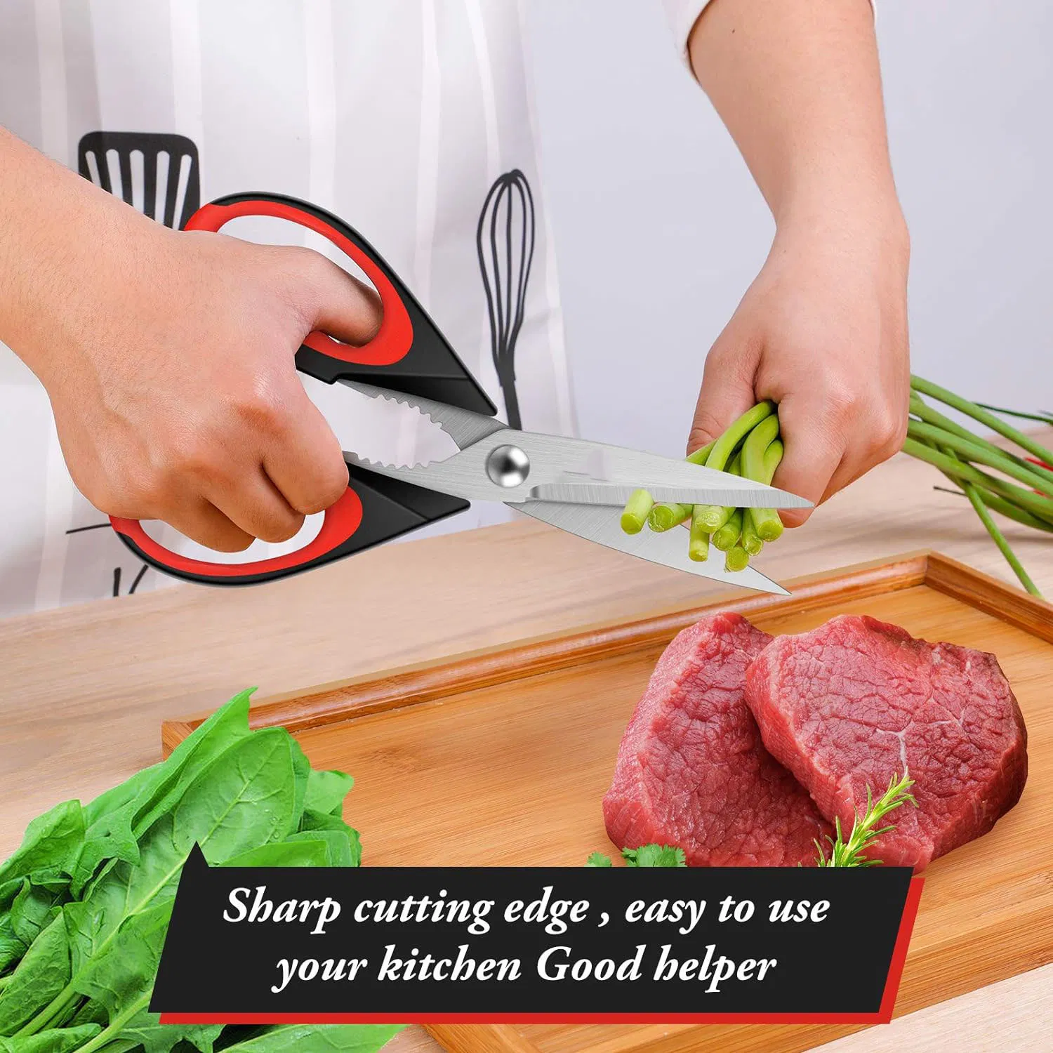 Ds-6604 Kitchen Scissors, 2 Pack All Purpose Poultry Shears Heavy Duty Dishwasher Safe, Come Apart Sharp Stainless Steel Cooking Food Scissors