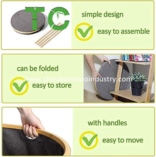Cheap Price Bamboo Laundry Hamper Basket with Handle Collapsible Clothes Storage Bag Laundry Basket