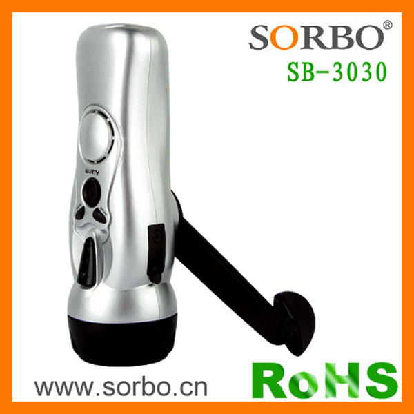 Hand Crank Radio Smart Phone Charger with Siren USB Flashlight Self Powered Emergency Radio for Camping