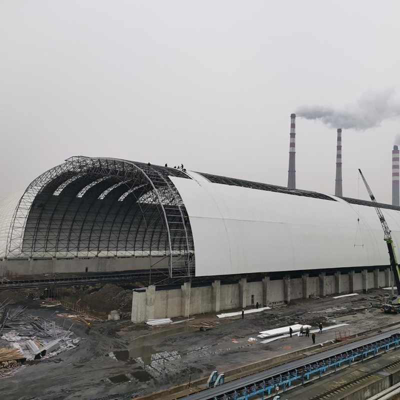 Large Bulk Material Shed Space Frame Ore Storage Shed Steel Space Frame