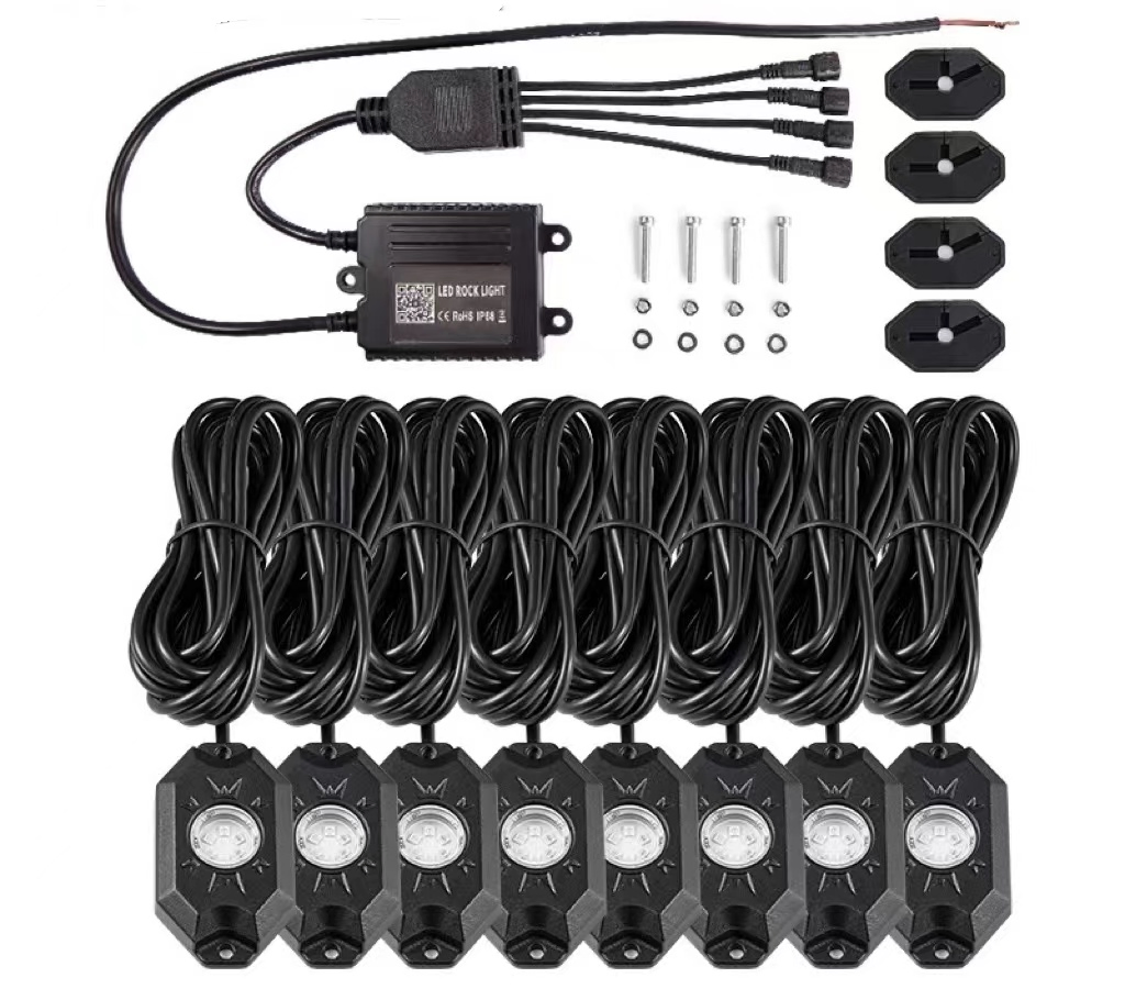 APP-Controlled 8-Pod RGB LED Car Rock Light