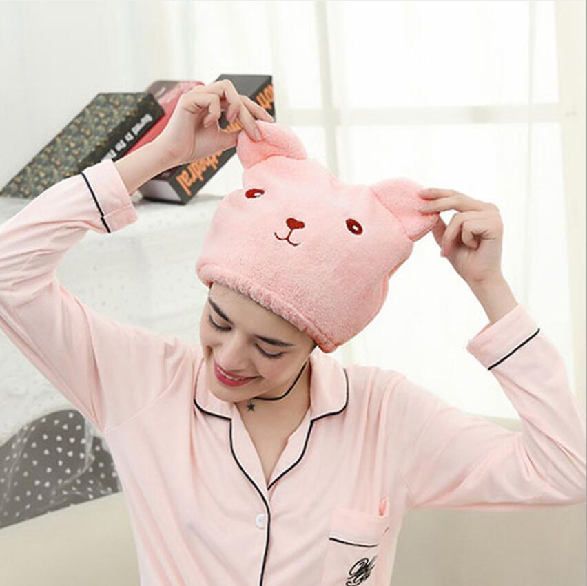 Women Hair Dry Cap Hair-Drying Hat Head Wrapped Towel