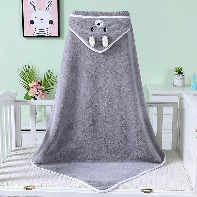 Coral Fleece Animal Shape Baby Bath Towel for Newborns