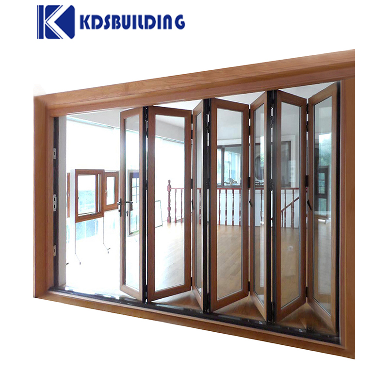 Kdsbuilding Home Bifold Simple Design Custom Interior Plexiglass Curved Glass Wooden Fold Door