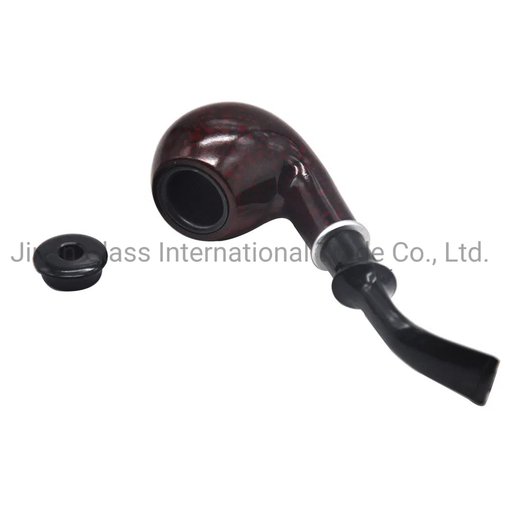Round Pipe with Lid and Long Handle Flat Mouth Wooden Pipe Shylock Pipe