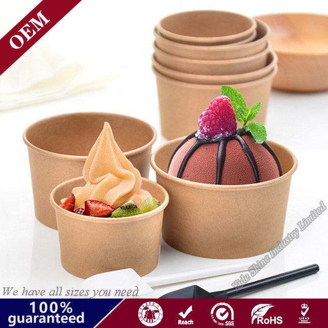 500ml Ice Cream Paper Ice Cream Bowl with Paper Lid