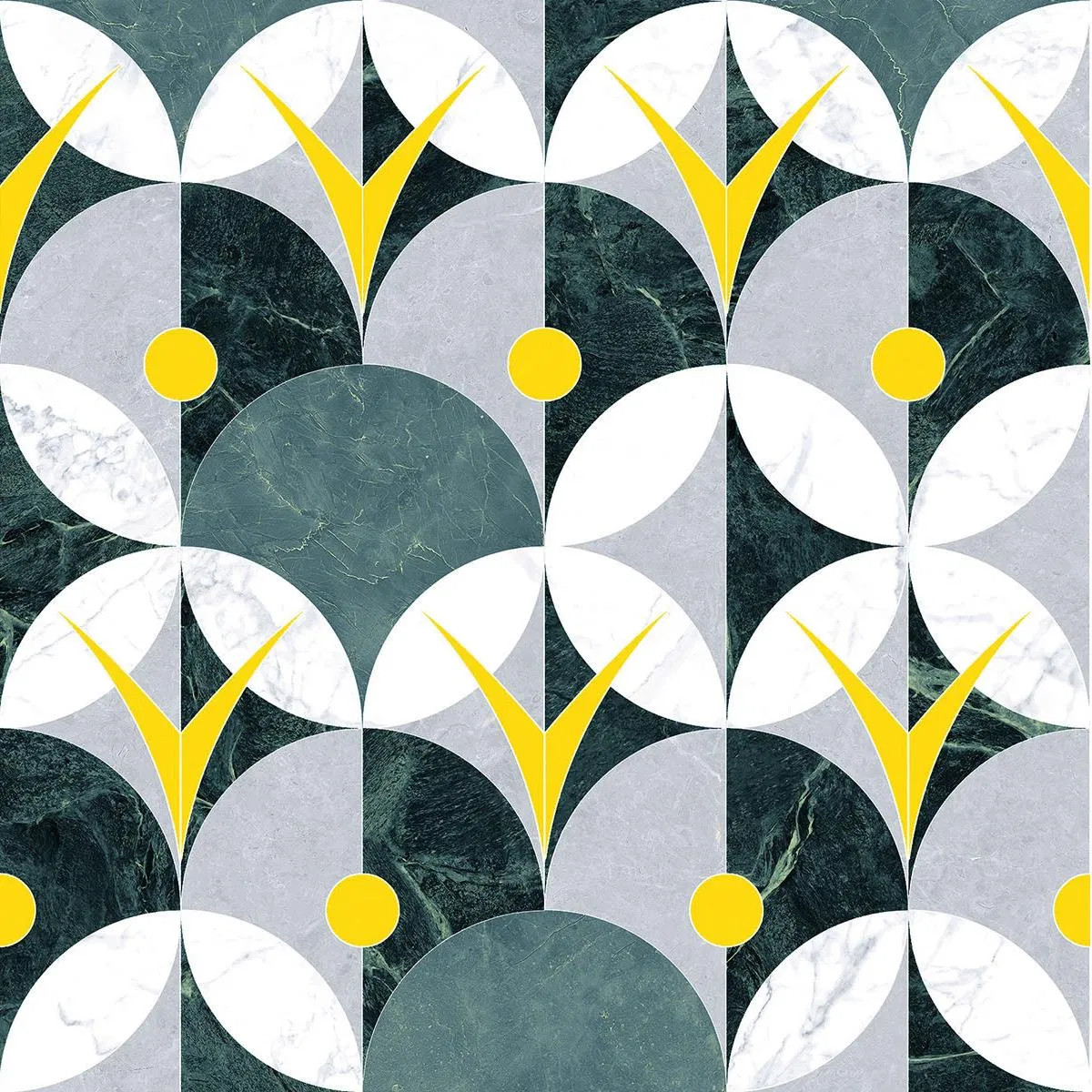 Плитка Art Deco с веерным узором для пола и стен