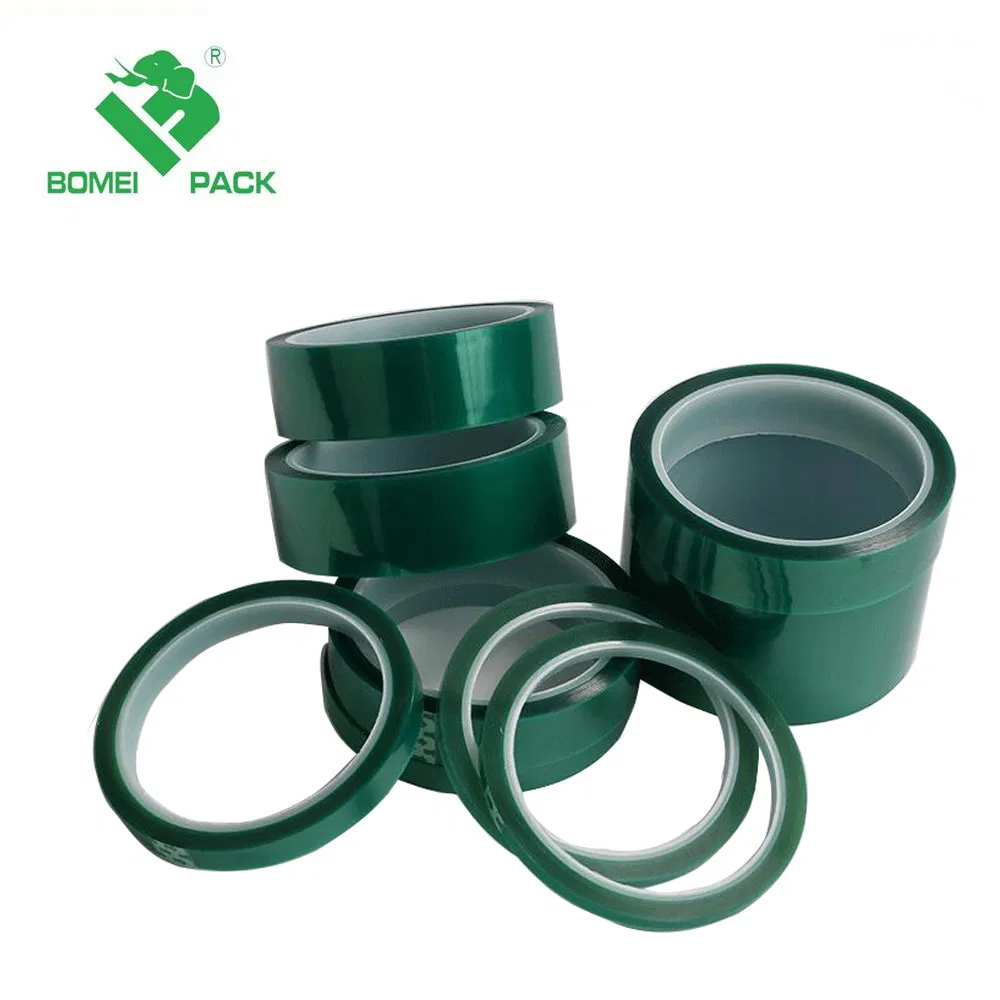 Heat Resistant Silicone Spray Pretection Green Pet Polyester Masking Tape