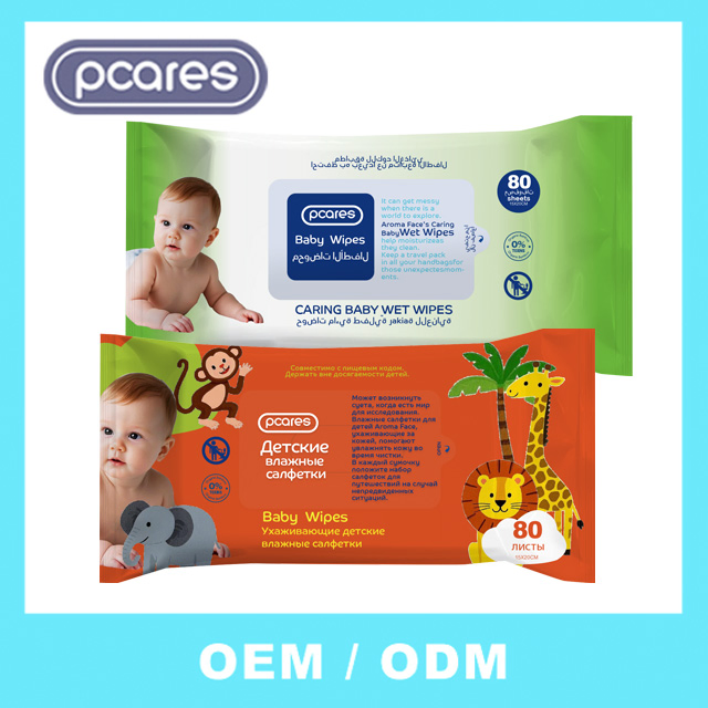 Baby Wet Wipes 80PCS Non-Woven Cotton Tissues for Hand & Mouth Cleaning Newborn Sensitive Water Wipes