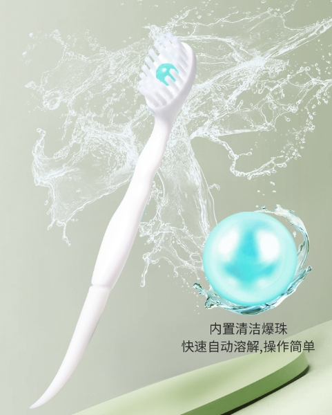 Disposable Toothbrush for Travel with Floss Refreshing Beads