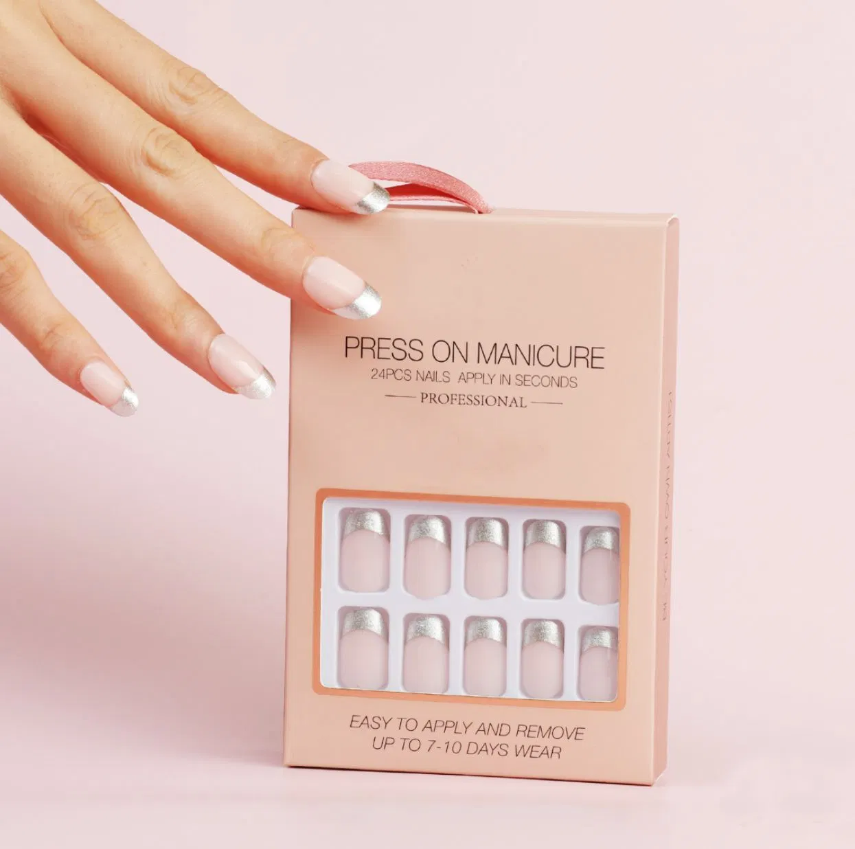 Short False Nails, Artificial Fingernails Full Cover Fingernails Press on Nails for Women Girls DIY Nail
