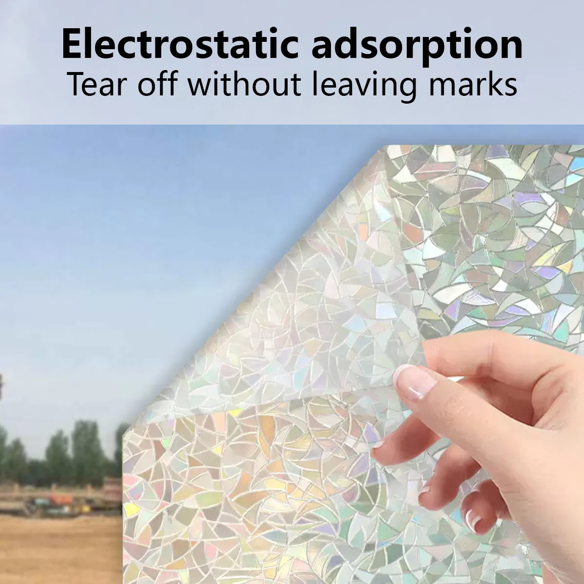 3D Static Cling Holographic Window Film Privacy Window Film