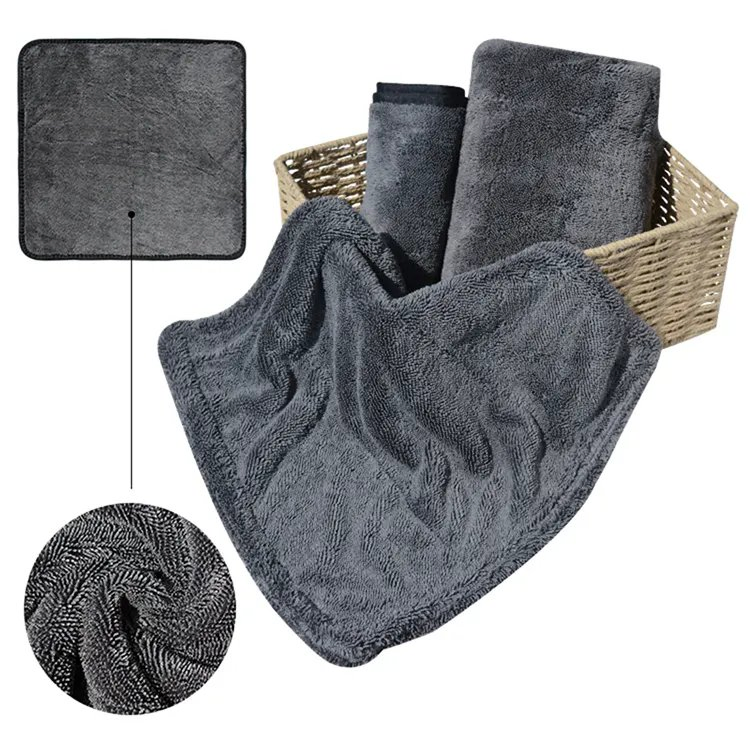 Double Layers Cloth Auto Absorbent Microfiber Twist Loop Drying Car Wash Cleaning Towel