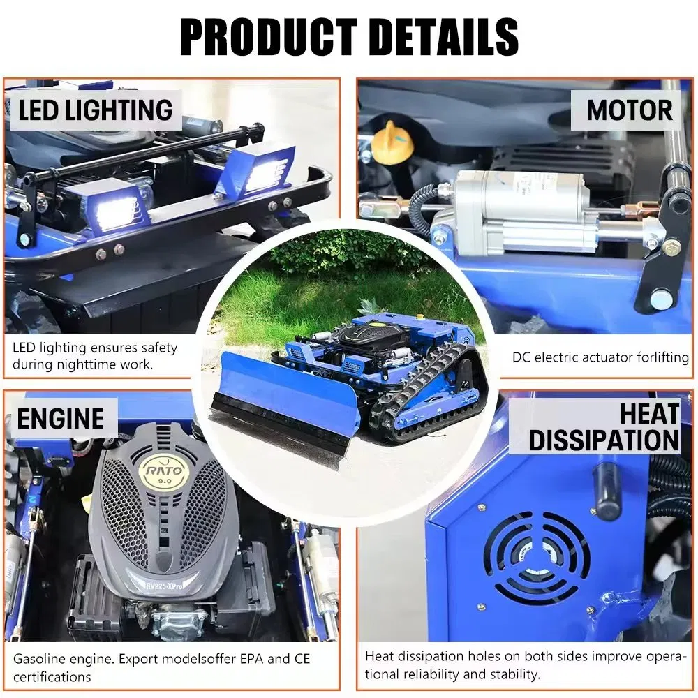 Free Shipping Infront 500mm Width Remote Crawler Lawn Mower RC Robot All Terrain Grass Cutter Home-Use Bulldozer Blade and Snowplow