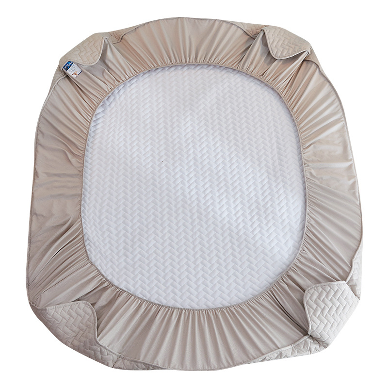 Solid Color Quilted Mattress Cover King Queen Anti-Mite Mattress Protector