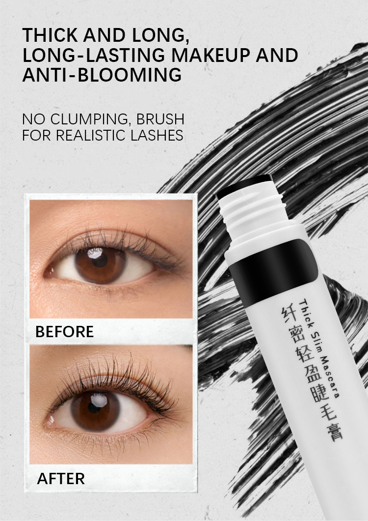 Cosmetics Thick Slim Mascara No Clumping Long-Lasting Makeup Anti-Blooming Mascara