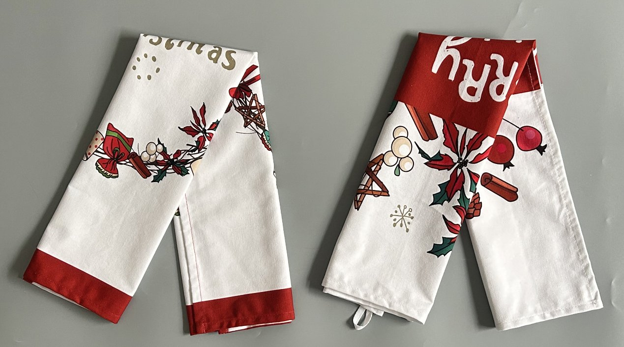 Custom Digital Printed Cotton Christmas Tea Towels