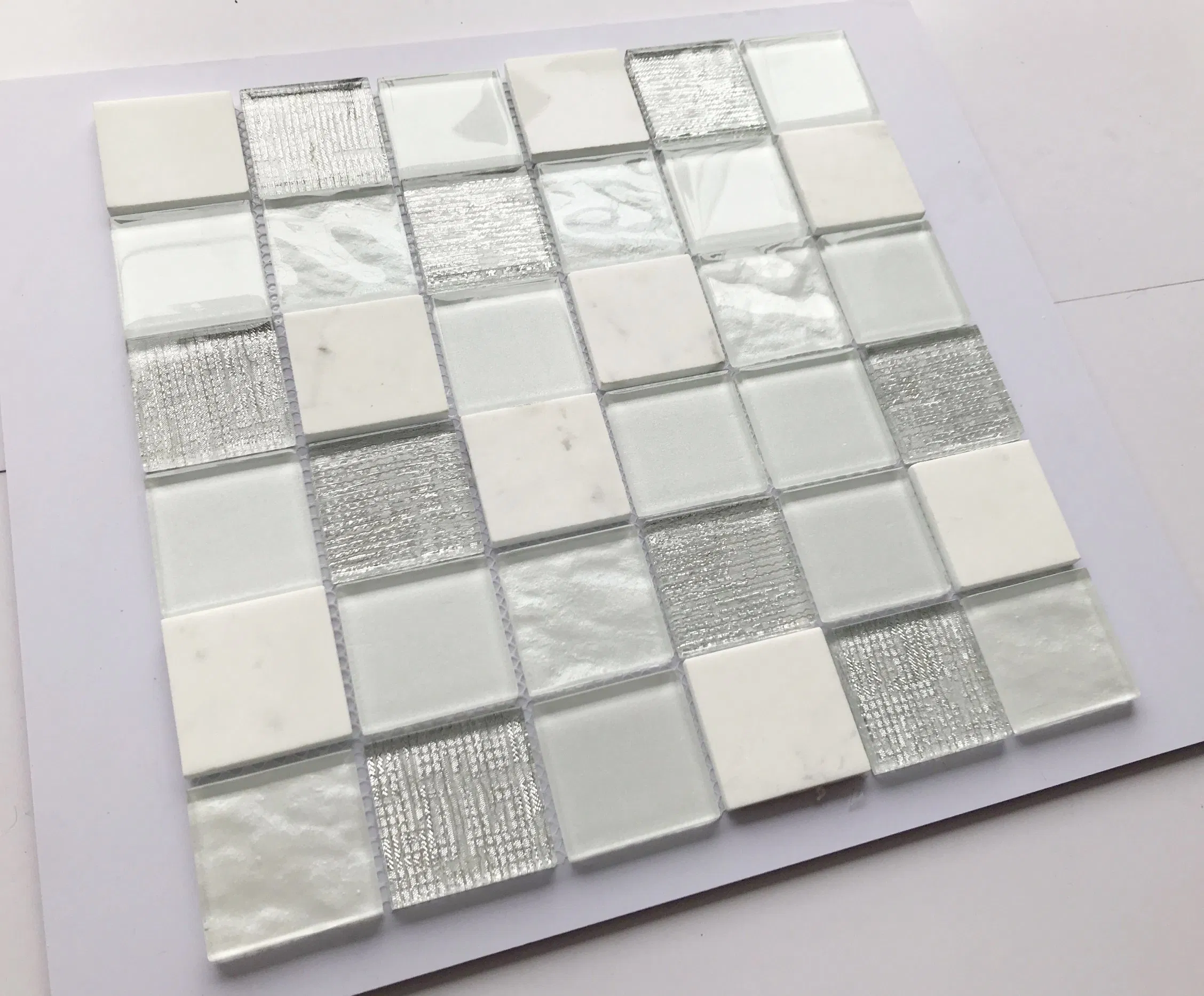 Мозаичная плитка Glass Mix White Stone 300x300 мм