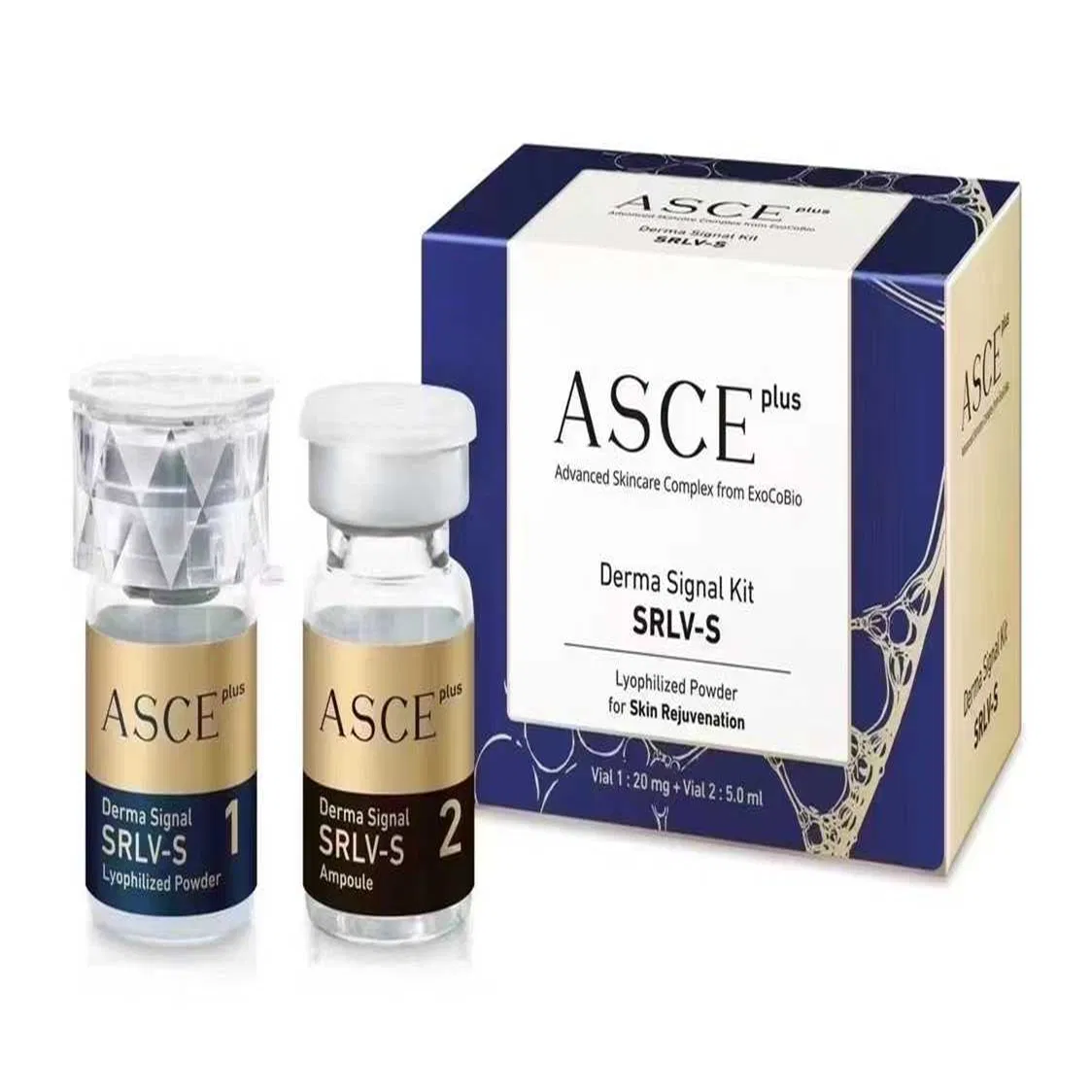 Korea Freeze-Dried Exosome Solution Asce+ Exosome Human Stem Cell Derma Signal Kit Srv-S Grow-Th Factor Skin Care Anti Aging for Brightening Skin