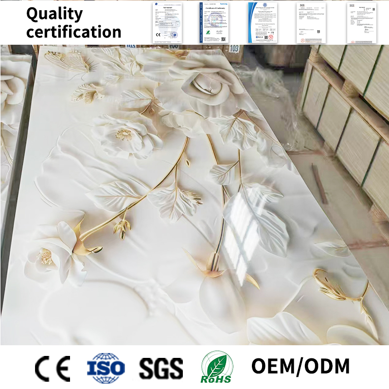 Decoration Material Interior Waterproof UV Board for Apartment Feature Walls PVC Wall Panels Plastic Marble Sheet