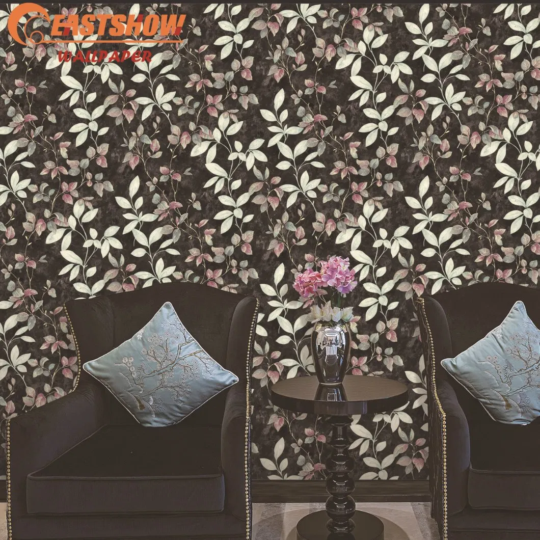 3D Wall Grace Vinyl Tropical Fabric Wallpaper Inkjet Roll with Elegant Leaf Pattern for Home Wall