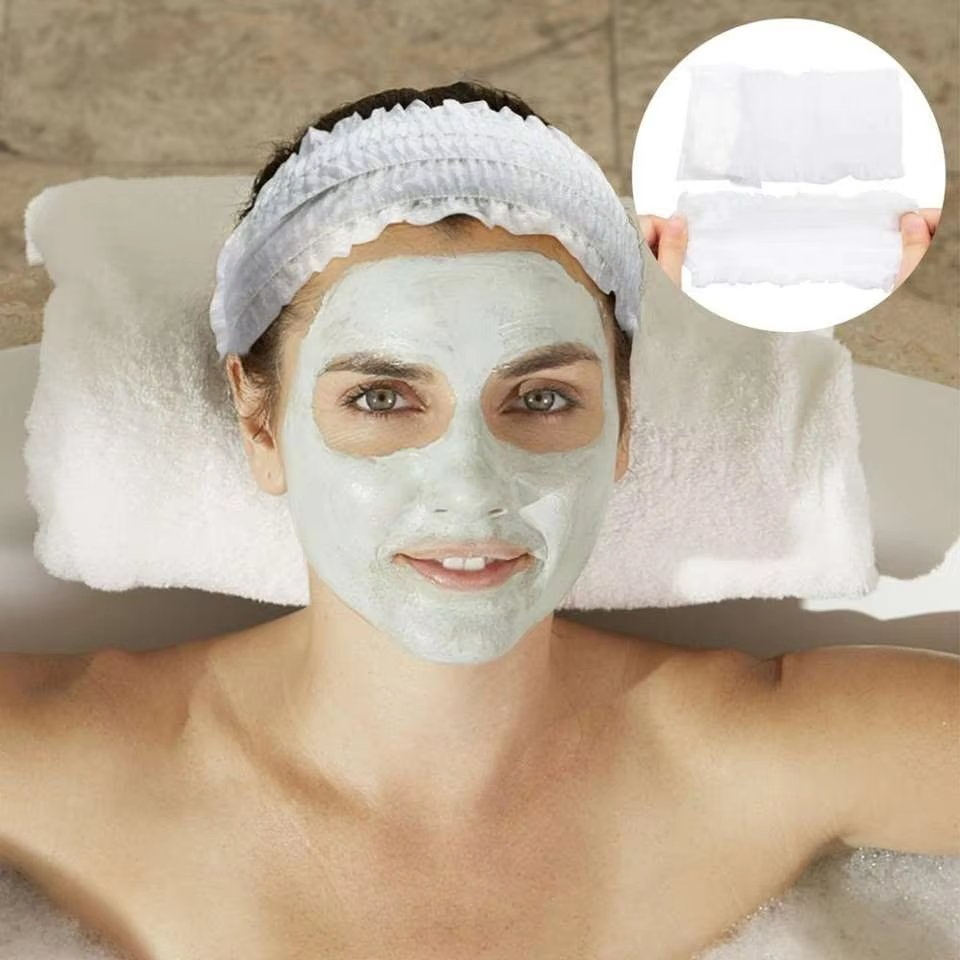 SPA Facials Disposable Non Woven Hairbands with Elastic Hair Wraps Headband