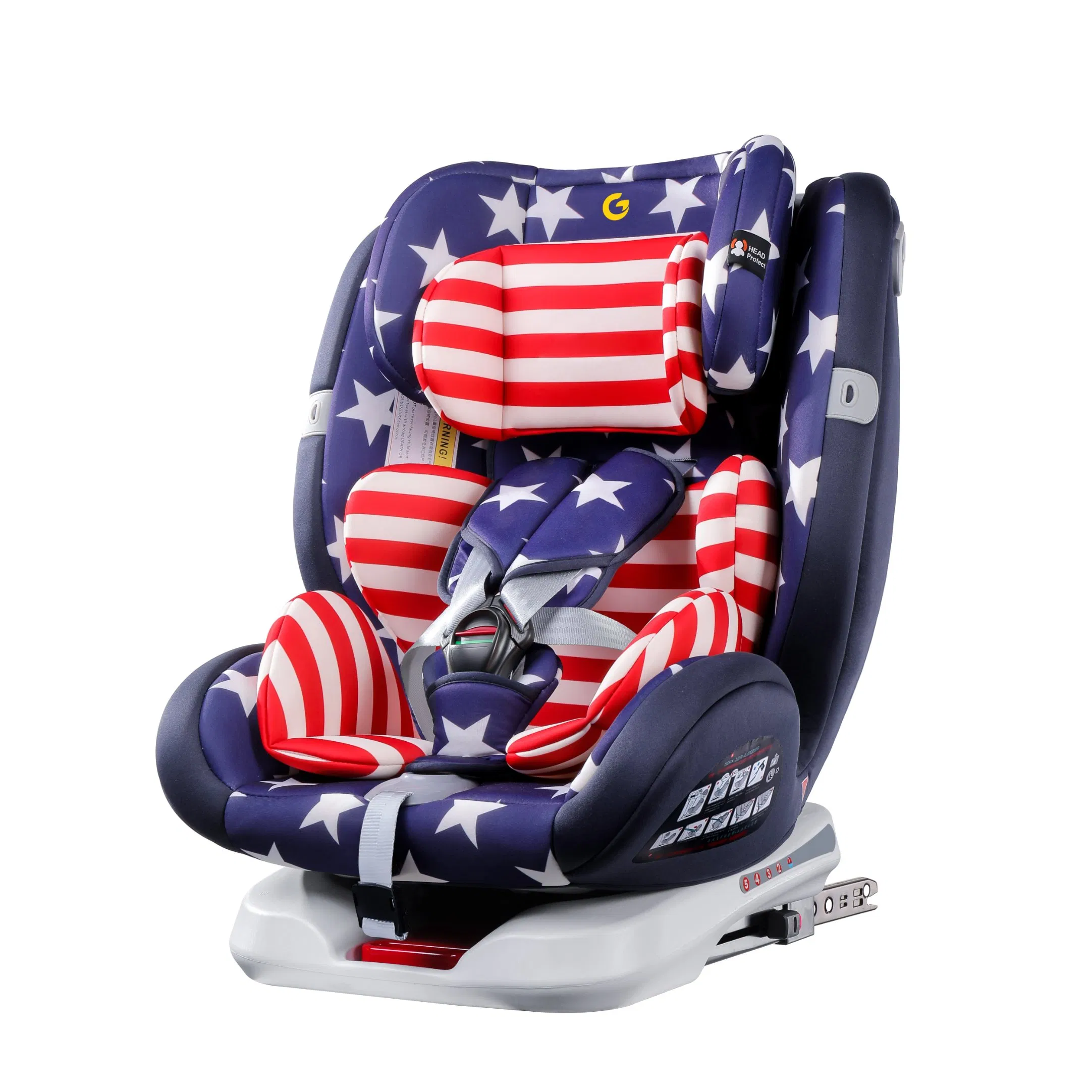 360 Degree Rotation Isofix Hard Interface Children′ S Car Safety Sea