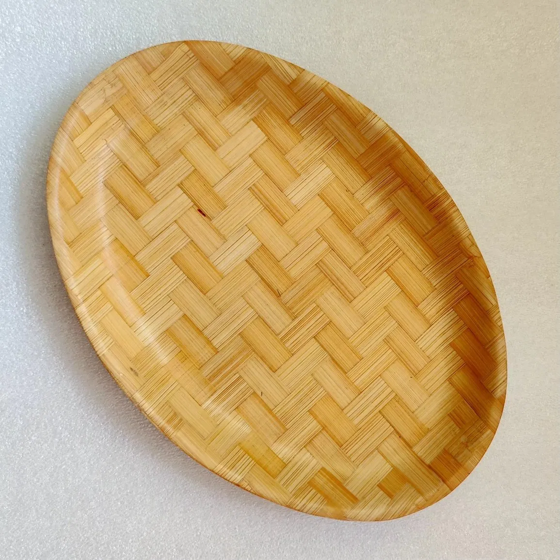Oval Dish Bamboo Weaving Salad Plate Tray