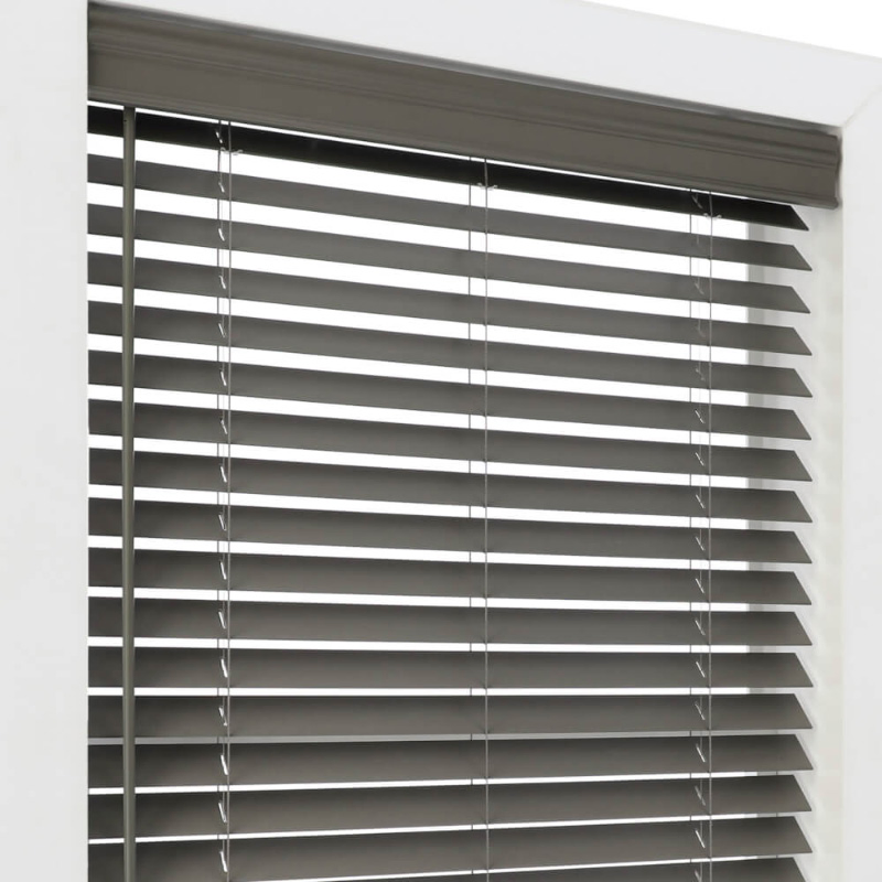 Hot Selling Grey Color Faux Wood Blinds 50mm PVC Window Shading