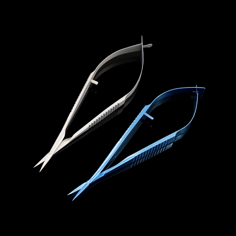 8.5cm Lightweight Ergonomic-Handle Titanium Alloy Vannas Scissors Sharp for Micro Ophthalmic Surgery- Curved