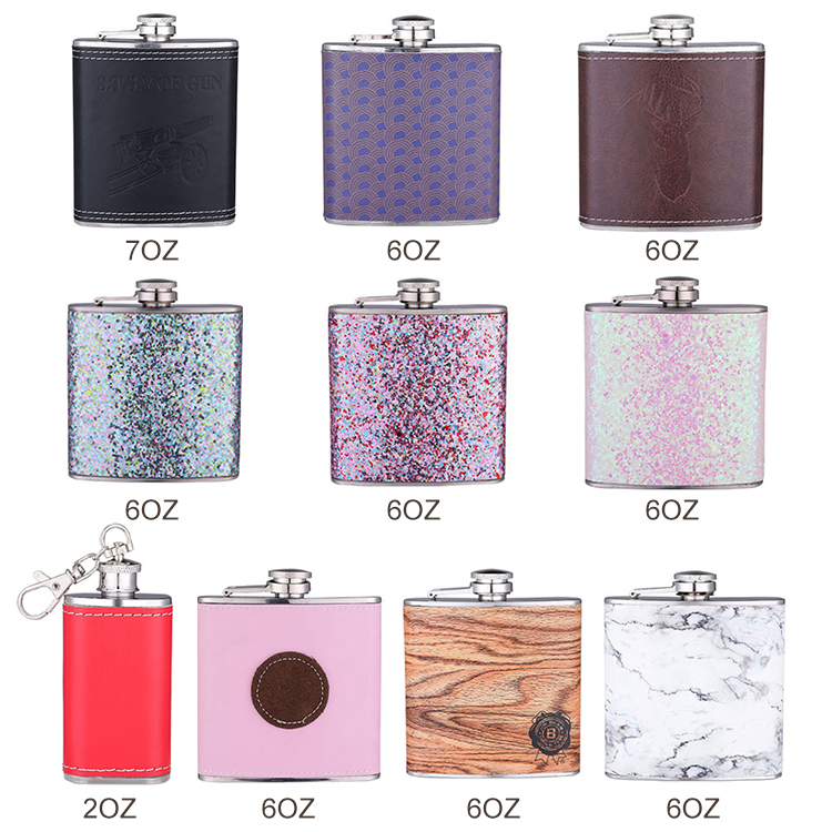 6oz Matte Black Hip Flask Stainless Steel Liquor Whiskey Alcohol Flask