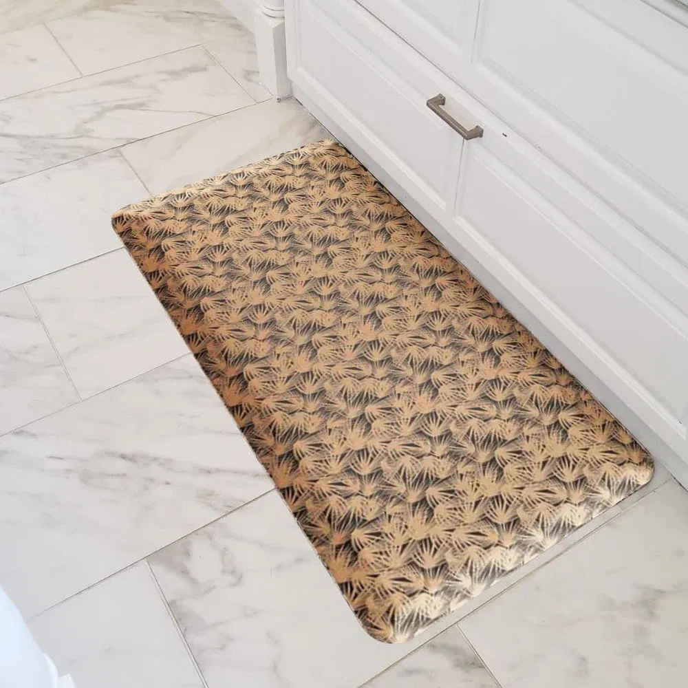 Factory Custom Design Oak Wood Grain Surface Recycled PU Foam Ergonimic Anti Fatigue Comfort Standing Mat for Kitchen, Office, Laundry