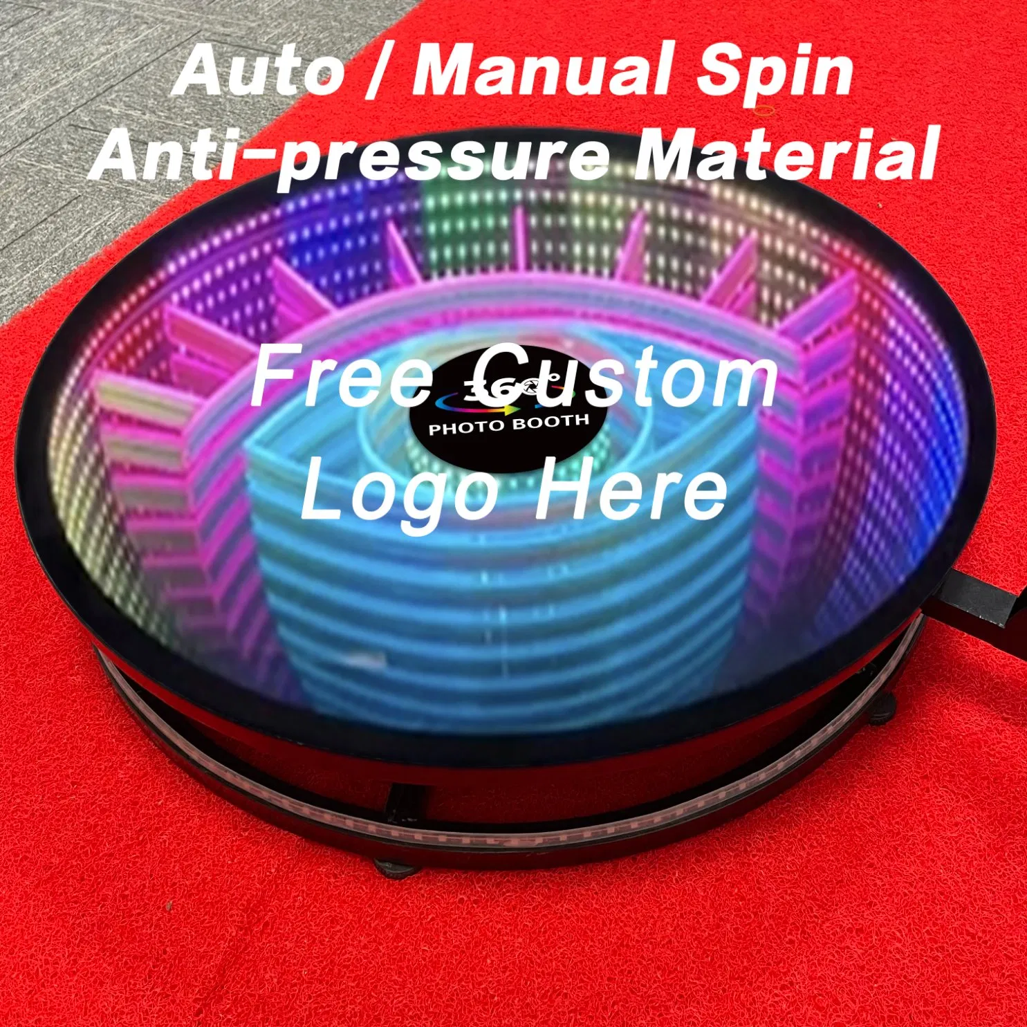 Wedding Party Automatic Adjustable Selfie Camera iPad 360 Degree Photo Booth Glass 26.8 Inch