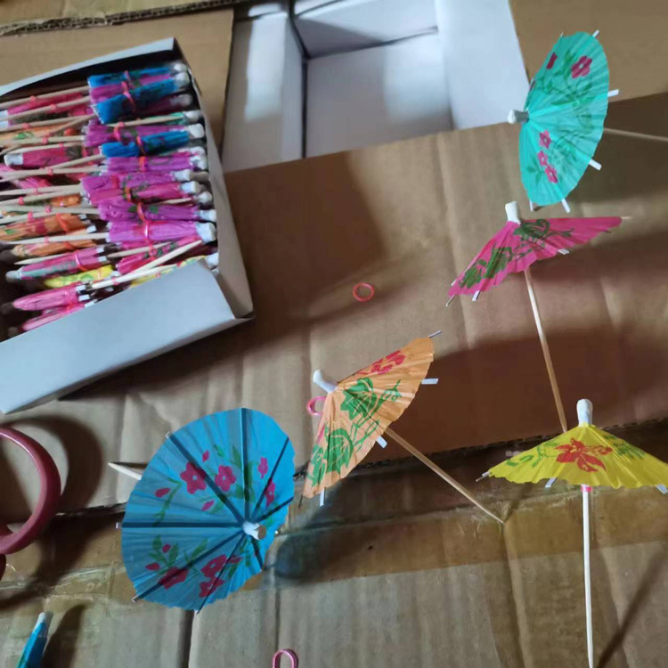 Party Toothpicks Customized Printing Cocktail Drink Umbrella Picks