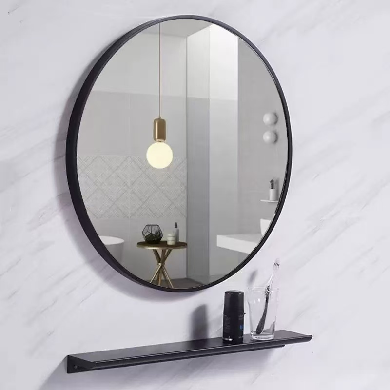 Round LED Hotel Bathroom Mirror Anti Fog Clock Dimming LED Mirror.