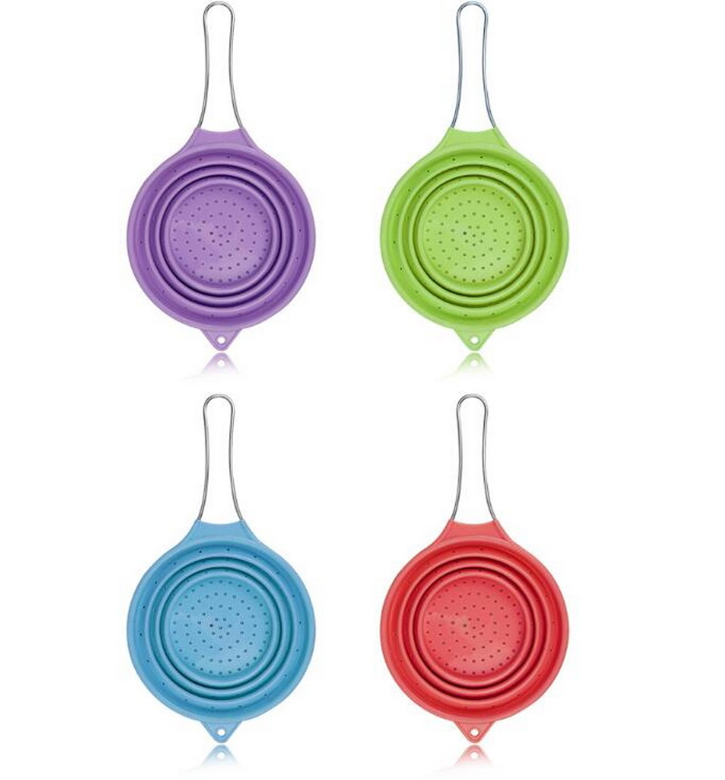 Kitchen Tools BPA Free Silicone Folding Drain Basket